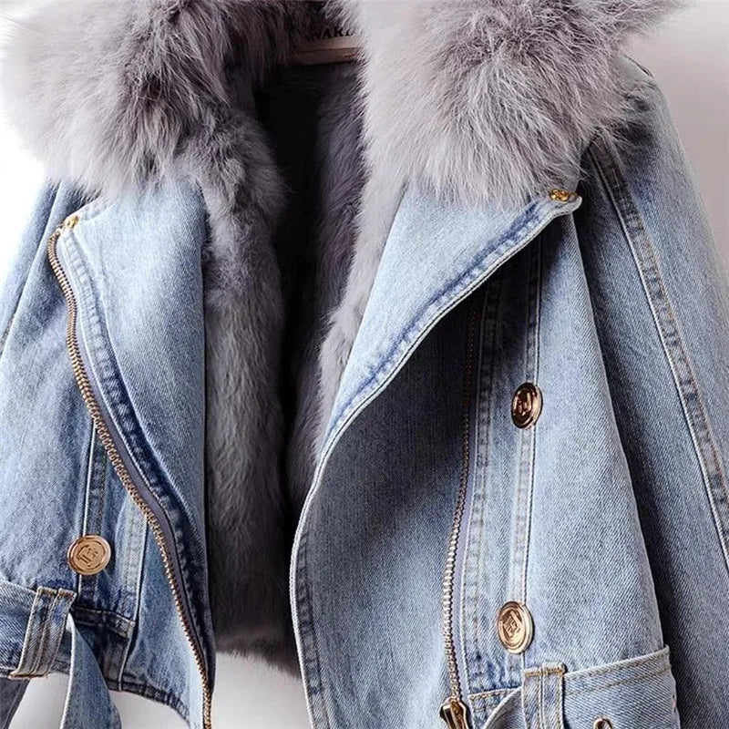 Mune | Denim Jacket with Faux Fur Collar
