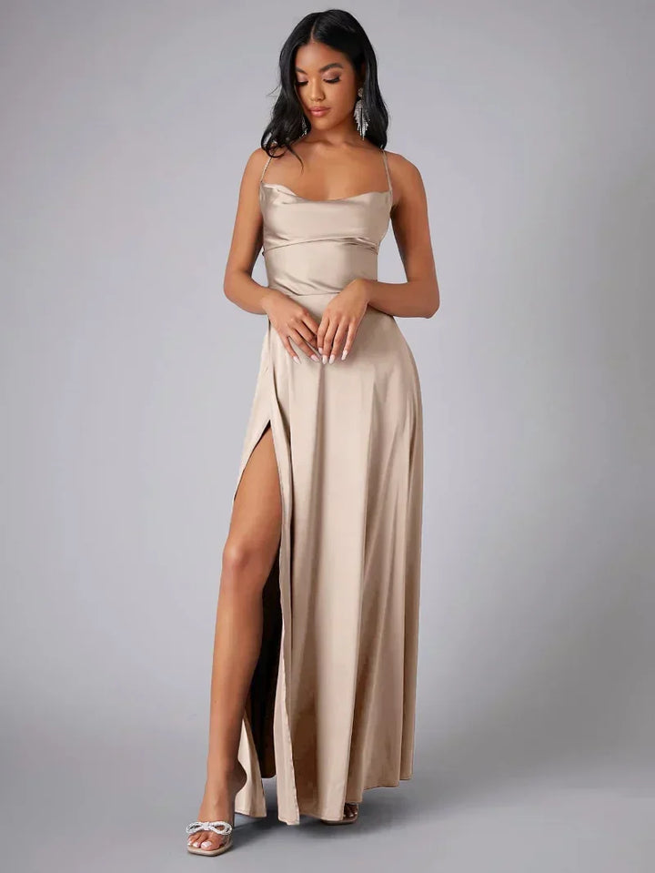 Mune Fashion | Silk Maxi Dress with Braided Back Dress Yourself for Formal Occasions Lucette