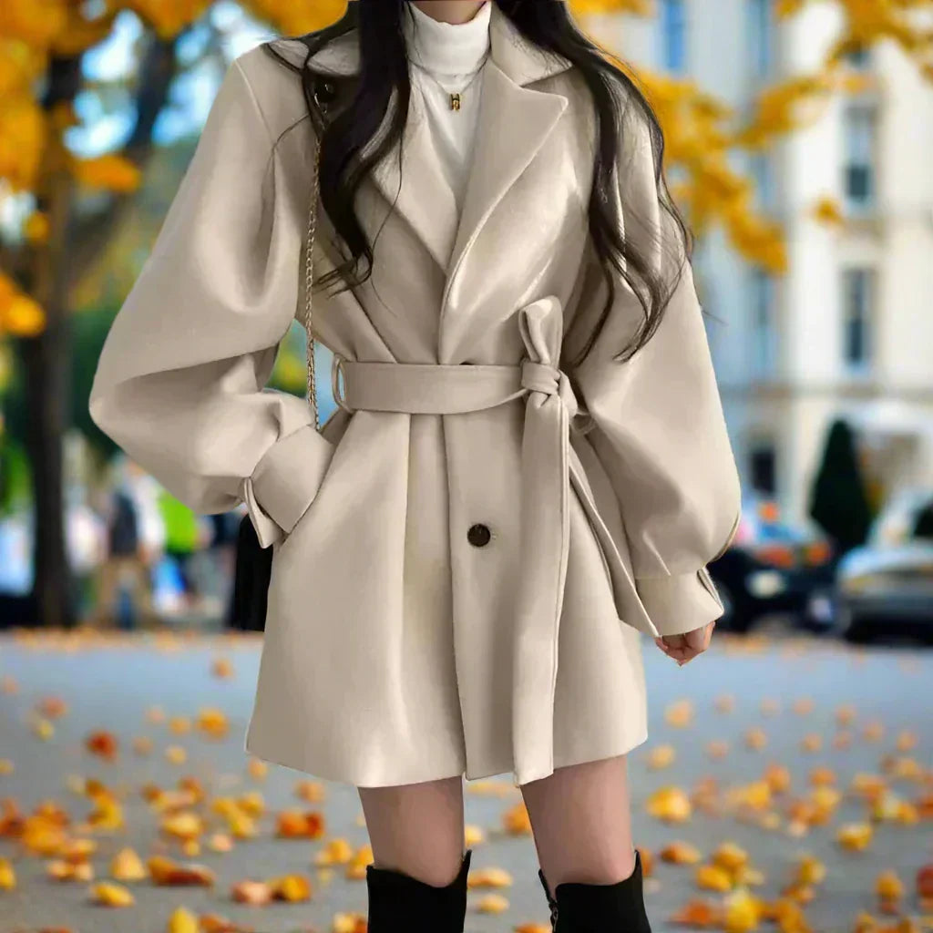 Mune | Long Women's Trench Coat with Belt - Timeless Elegance