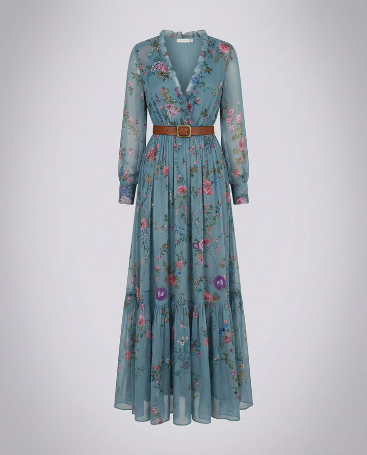 Boho Maxi Dress with V-Neck | Mune Fashion