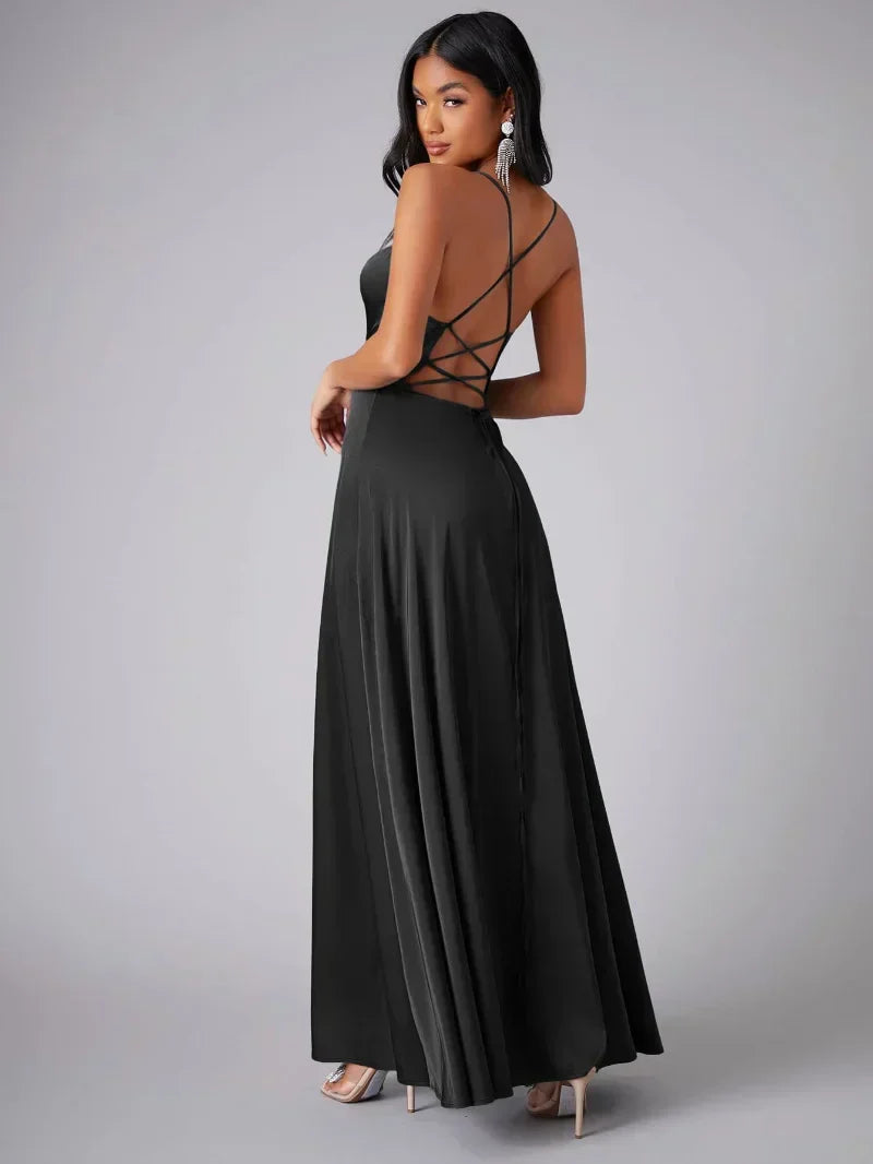 Mune Fashion | Silk Maxi Dress with Braided Back Dress Yourself for Formal Occasions Lucette