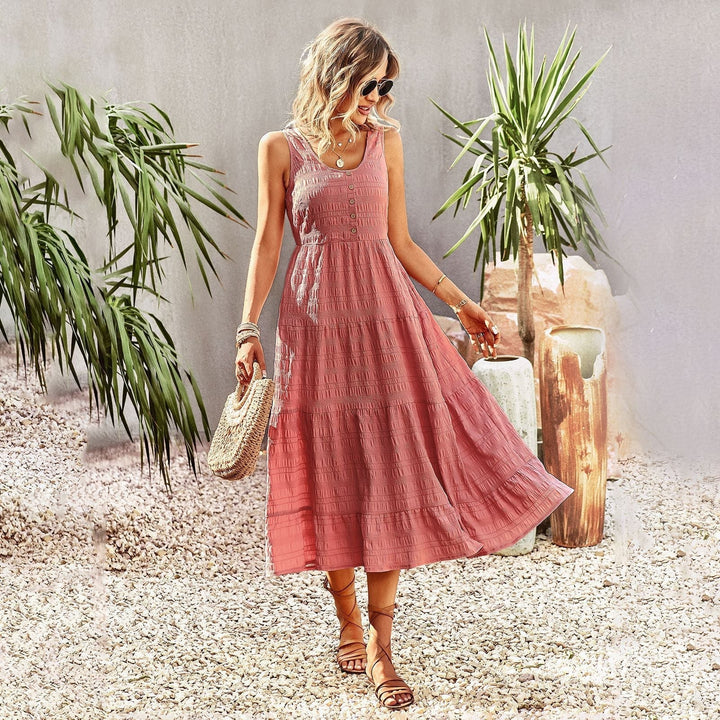 Sleeveless midi dress for summer