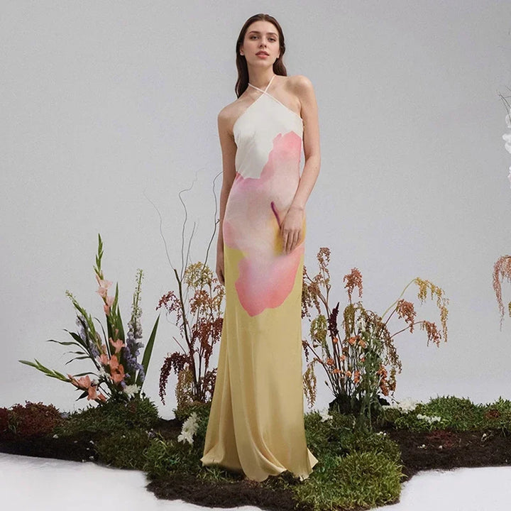 Mune | Elegant Floral One-Shoulder Maxi Dress