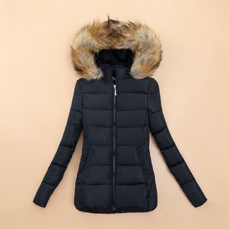 Mune | Winter Jacket with Faux Fur Collar for Women