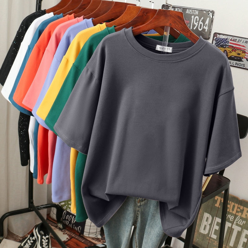 Mune Fashion | Oversized Cotton Basic T-Shirt for Women