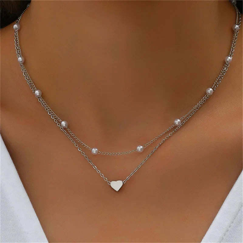 Mune | Pearl Choker Heart Necklace for Women