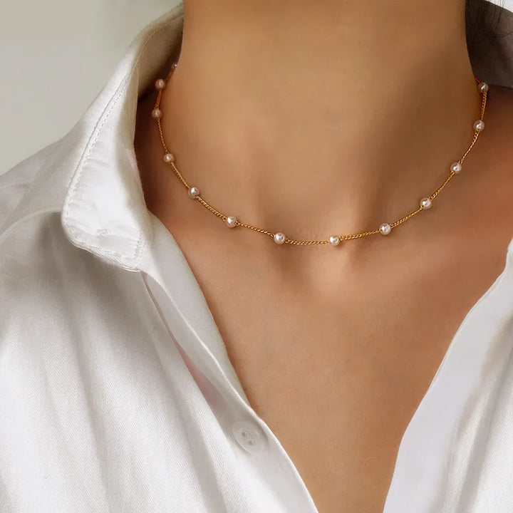 Mune | Pearl Choker Heart Necklace for Women