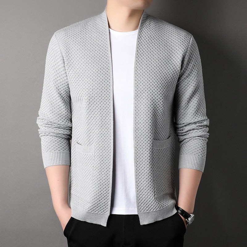 Men’s Slim Fit Knitted Cardigan with Pockets