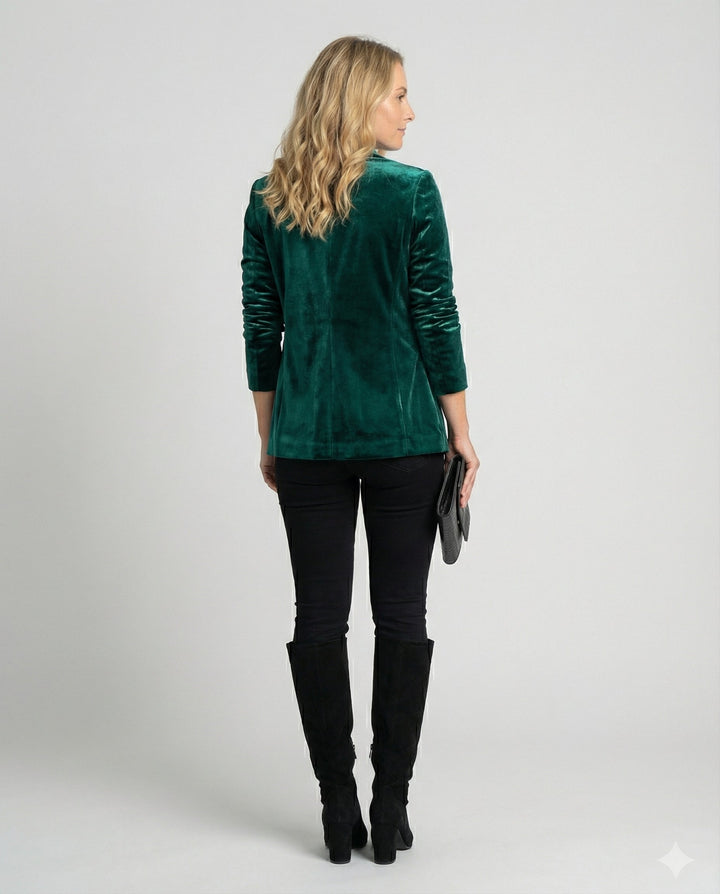 Elegant velvet blazer women's jacket