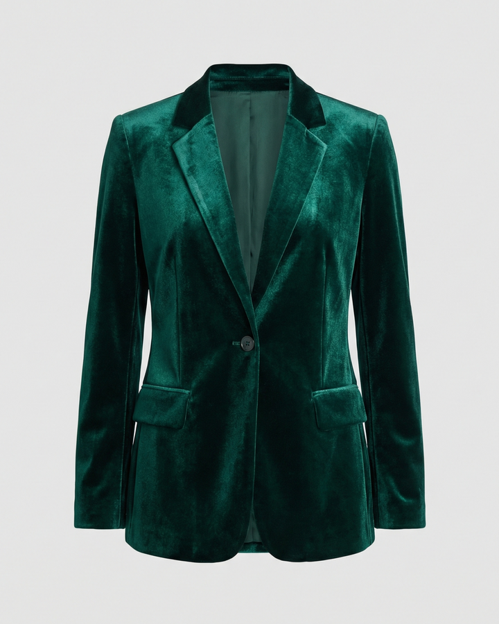 Elegant velvet blazer women's jacket