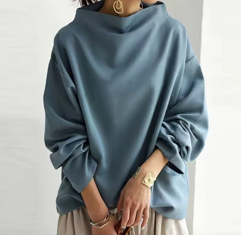 Women High-Neck Long Sleeve Top