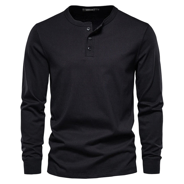 Stylish Men’s Long-Sleeve Henley Shirt