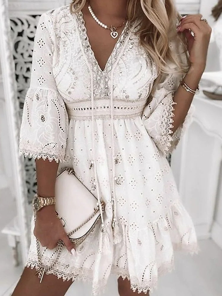 Bohemian dress in Ibiza style