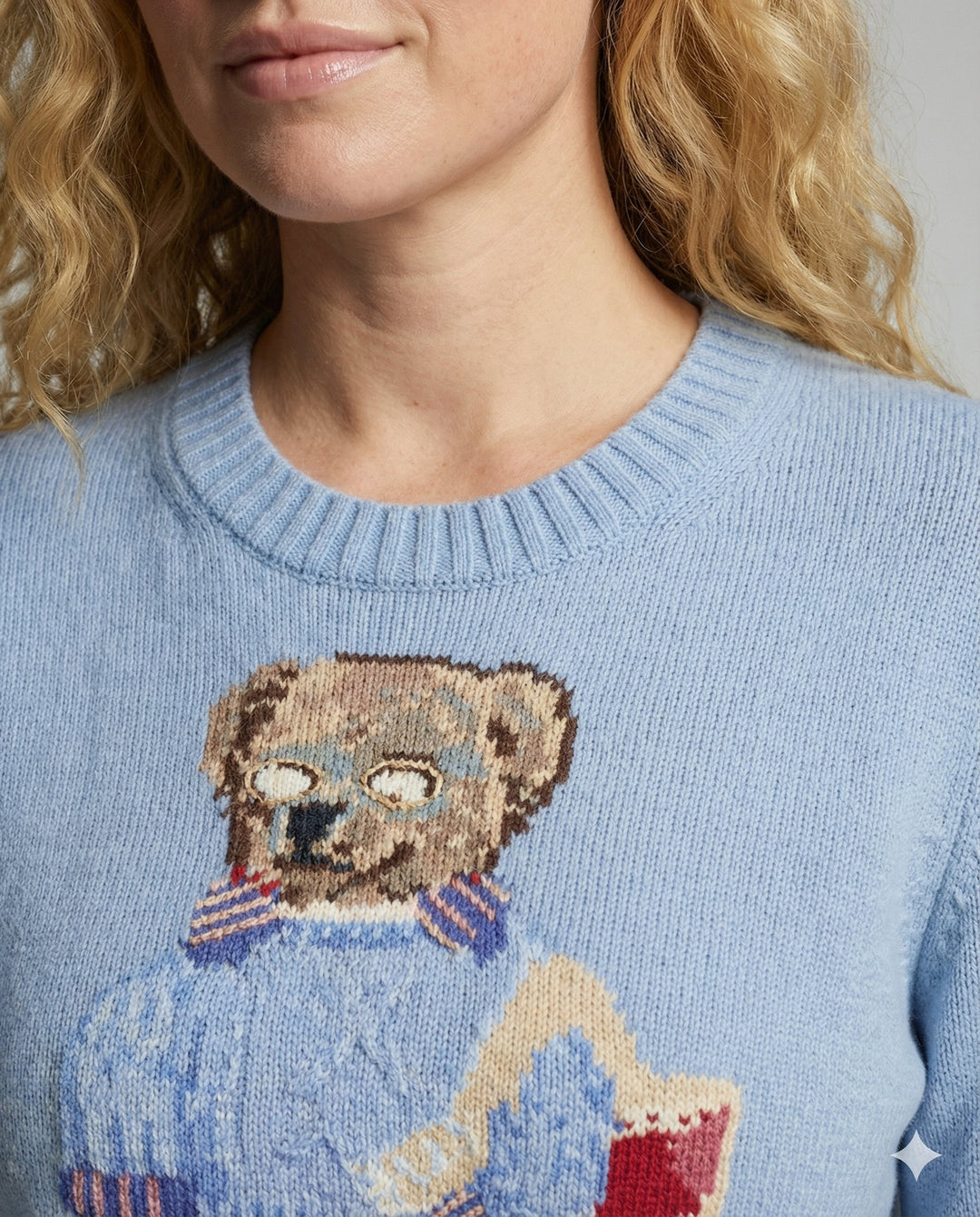 Bear knit sweater women's loose