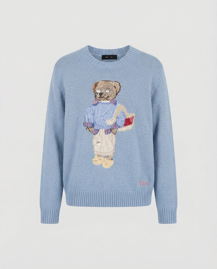 Bear knit sweater women's loose