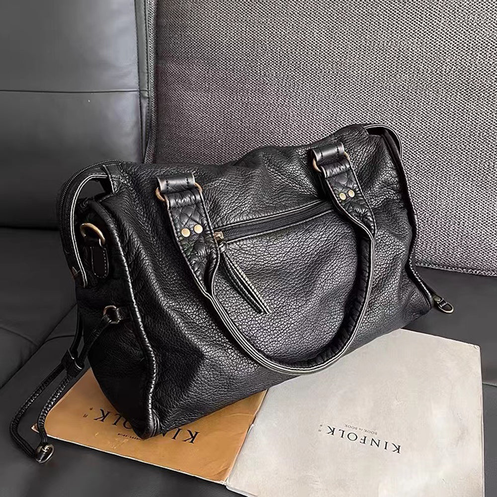 Mune | Obsidian Luxury Black Leather Handbag