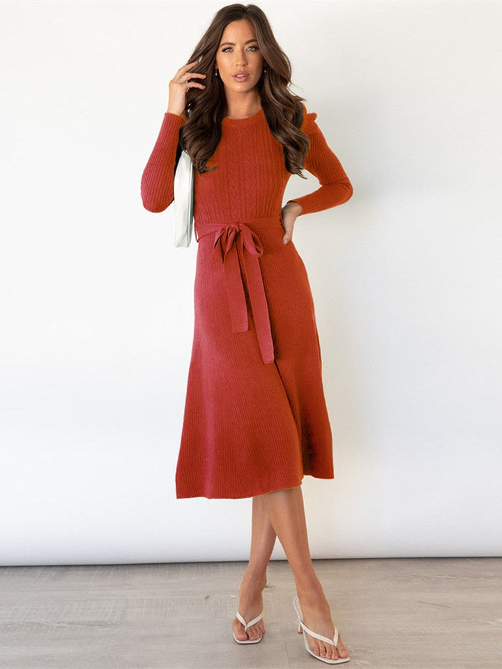 Mune | Midi Dress In Knit With Round Neckline
