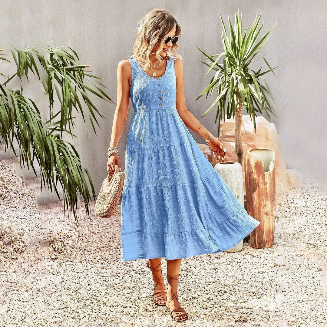Sleeveless midi dress for summer