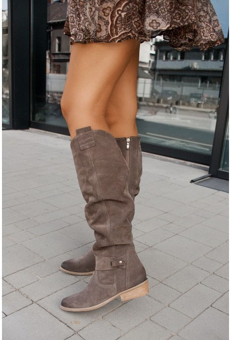 Mune | Robust and Comfortable Retro Knee-High Boots for Women