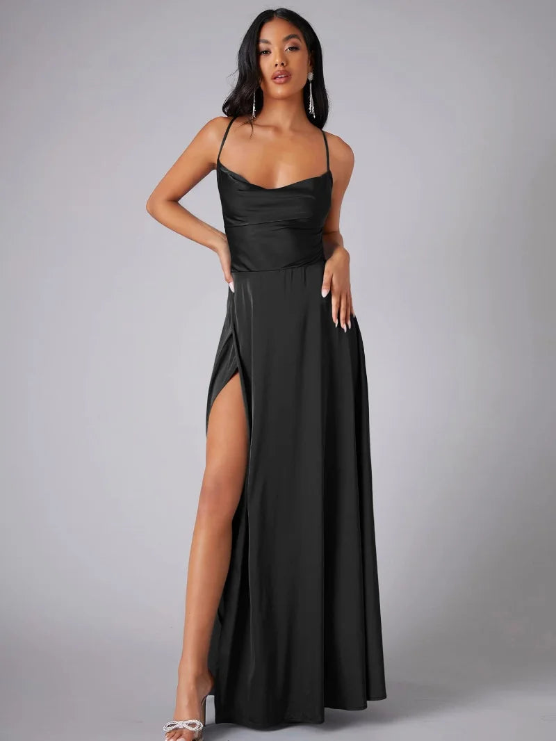 Mune Fashion | Silk Maxi Dress with Braided Back Dress Yourself for Formal Occasions Lucette