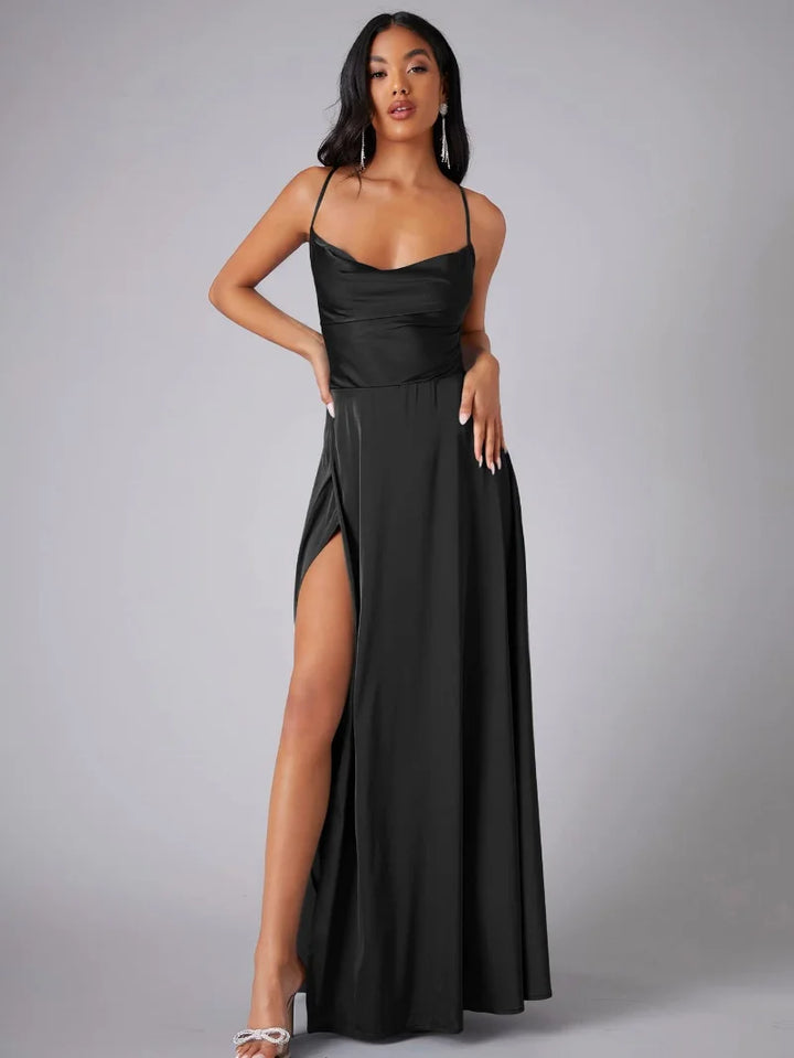 Mune Fashion | Silk Maxi Dress with Braided Back Dress Yourself for Formal Occasions Lucette