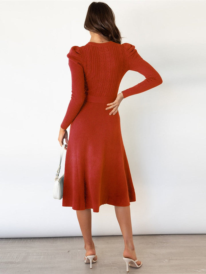 Mune | Midi Dress In Knit with Round Neck