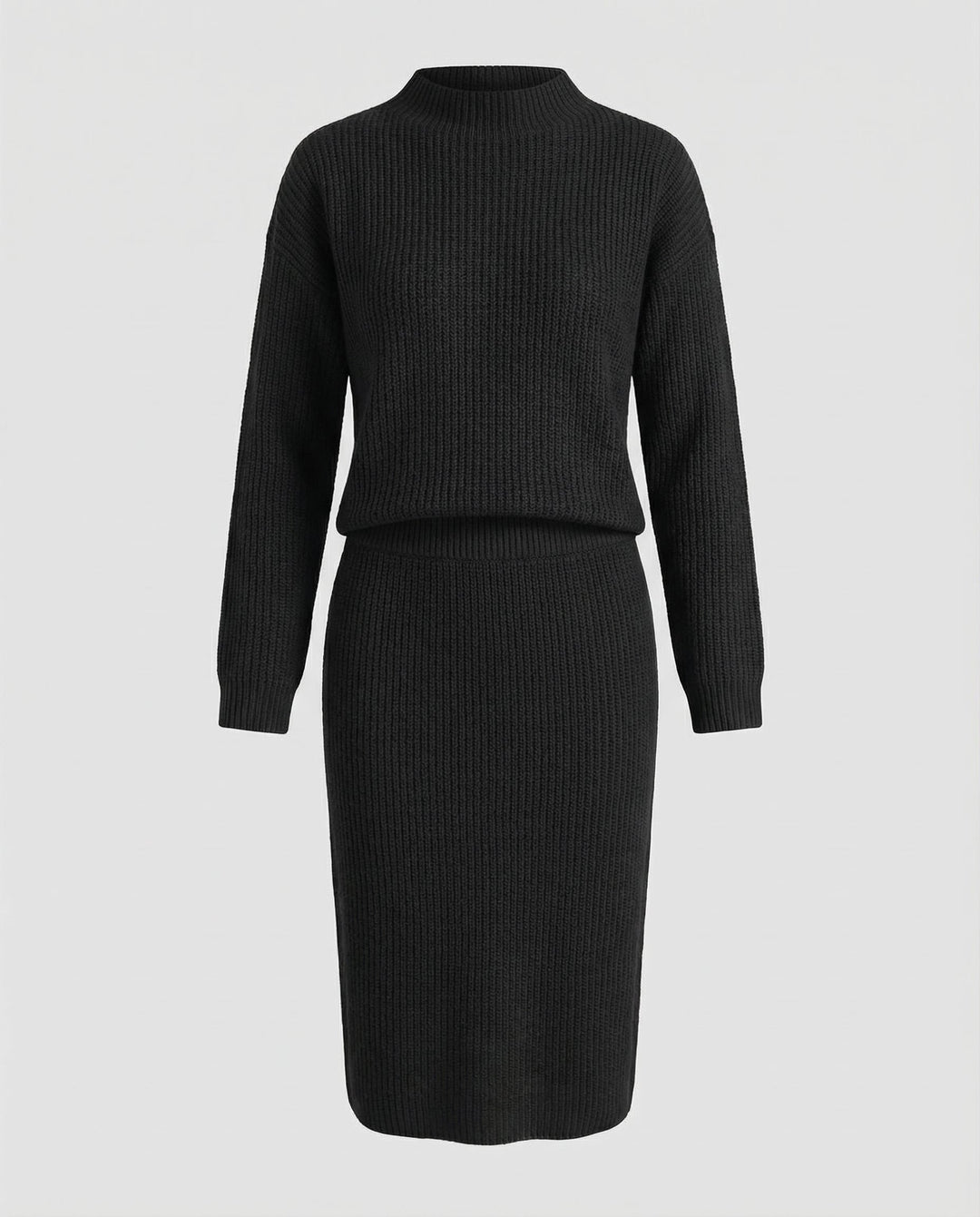 Elegant knit set sweater skirt