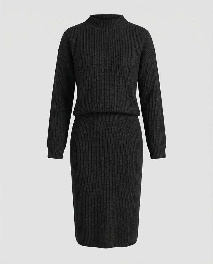 Elegant knit set sweater skirt