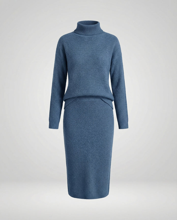 Elegant knit set sweater skirt