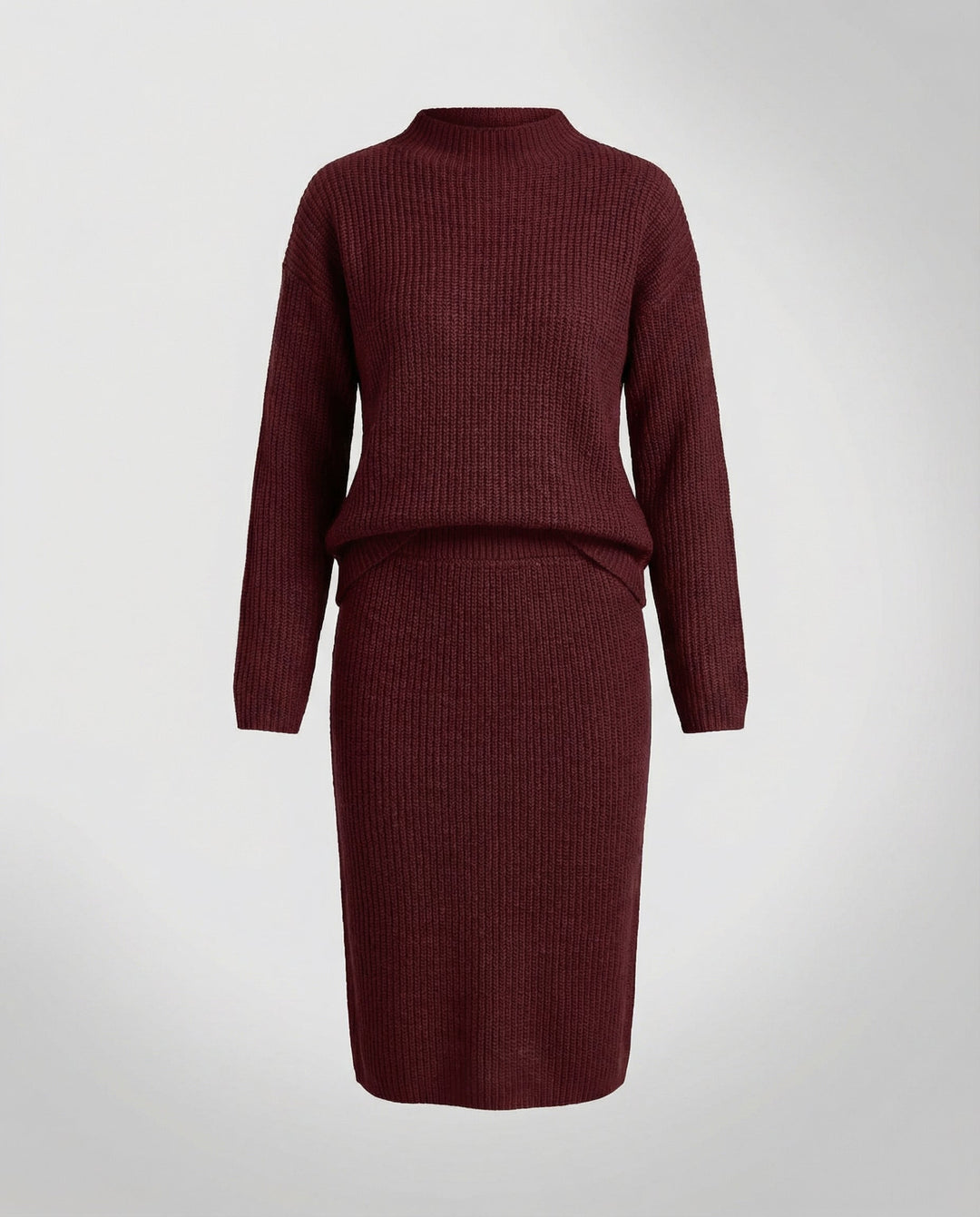 Elegant knit set sweater skirt