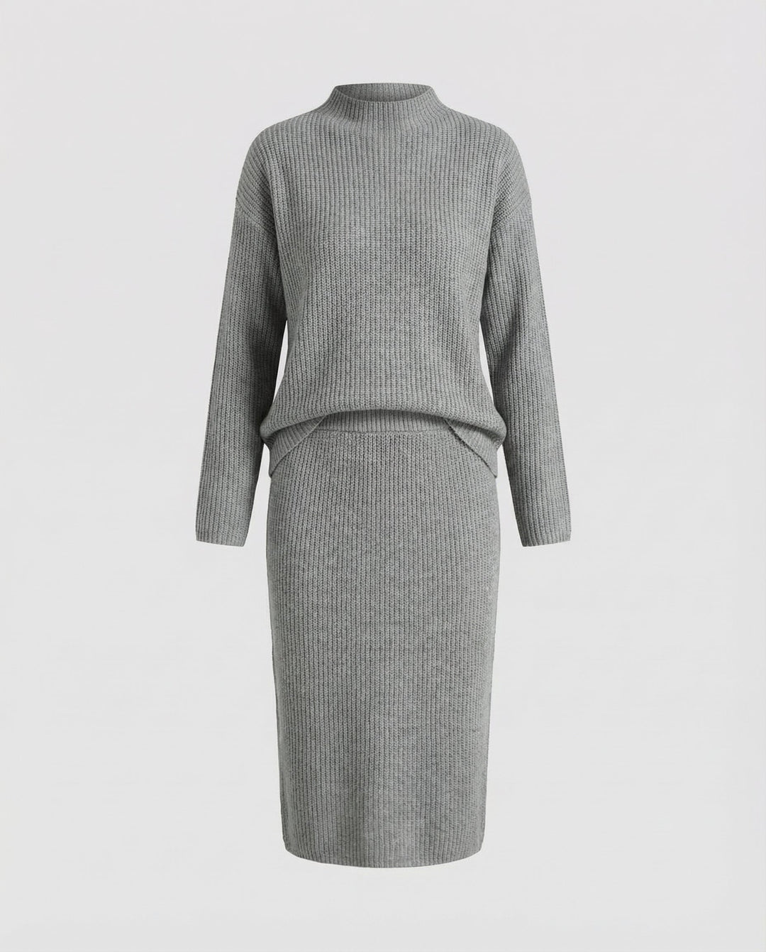 Elegant knit set sweater skirt