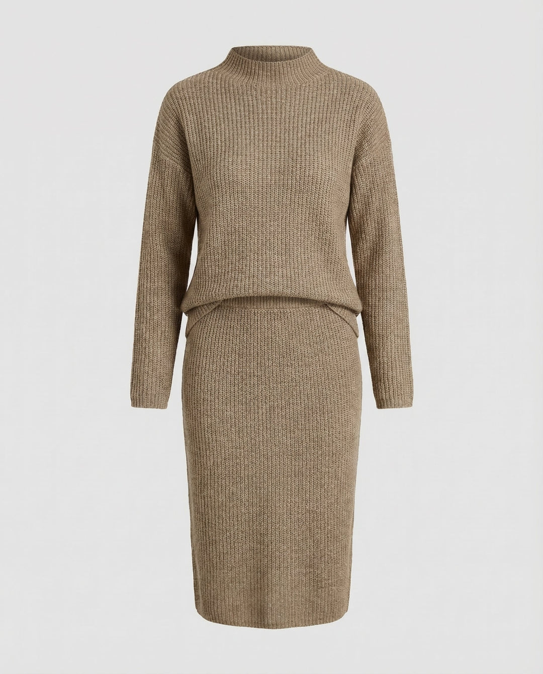 Elegant knit set sweater skirt