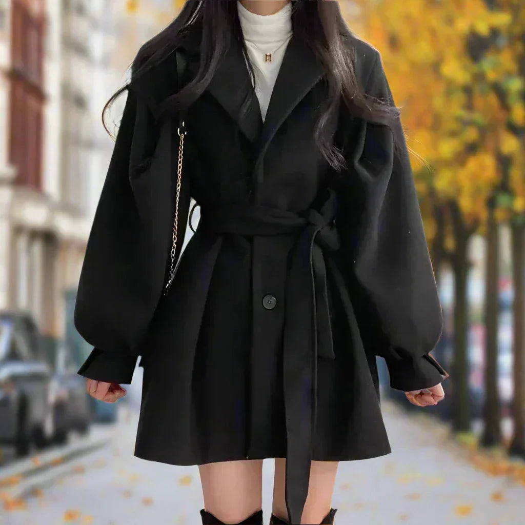 Mune | Long Women's Trench Coat with Belt - Timeless Elegance