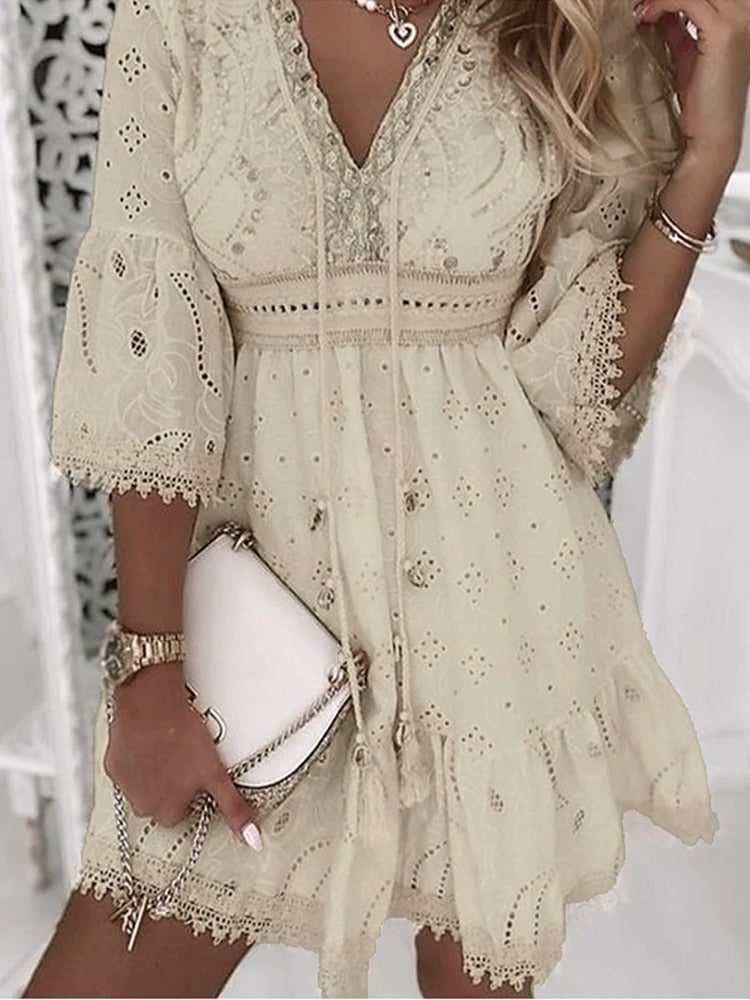 Bohemian dress in Ibiza style