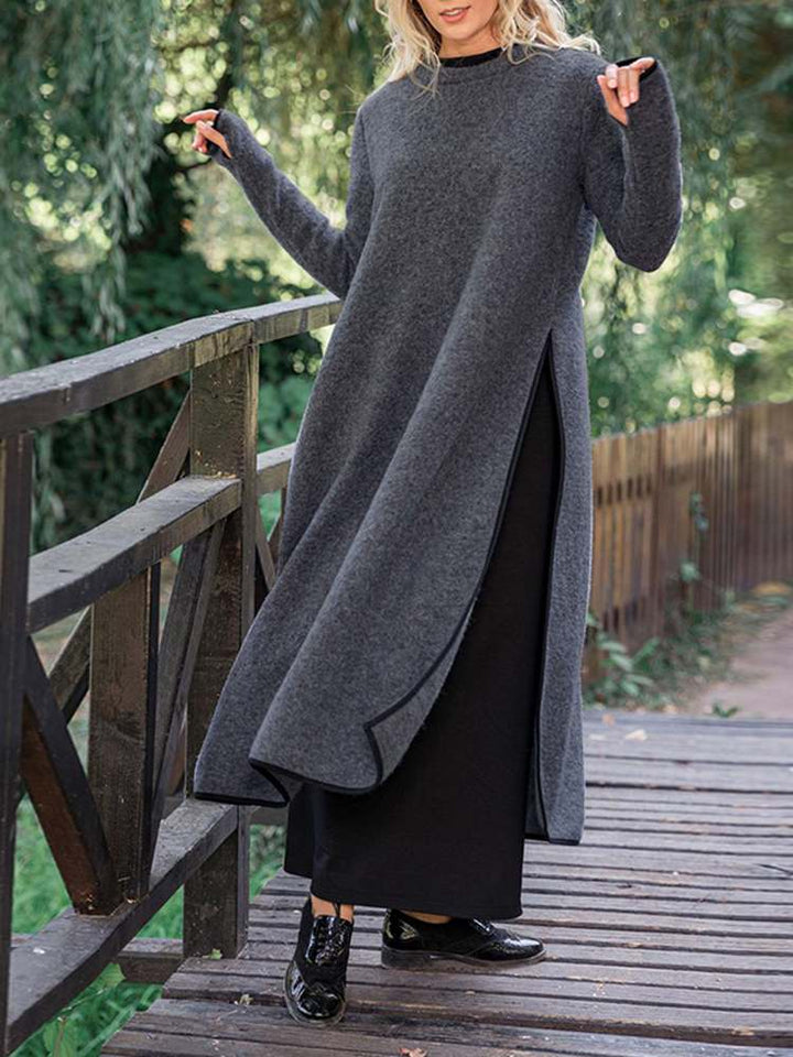 Mune | Long midi dress with slits in relaxed fit