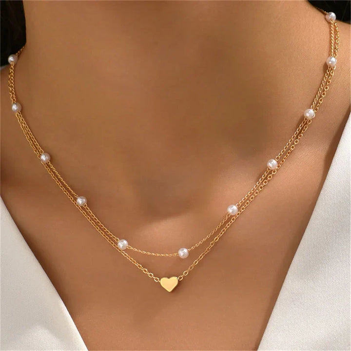 Mune | Pearl Choker Heart Necklace for Women