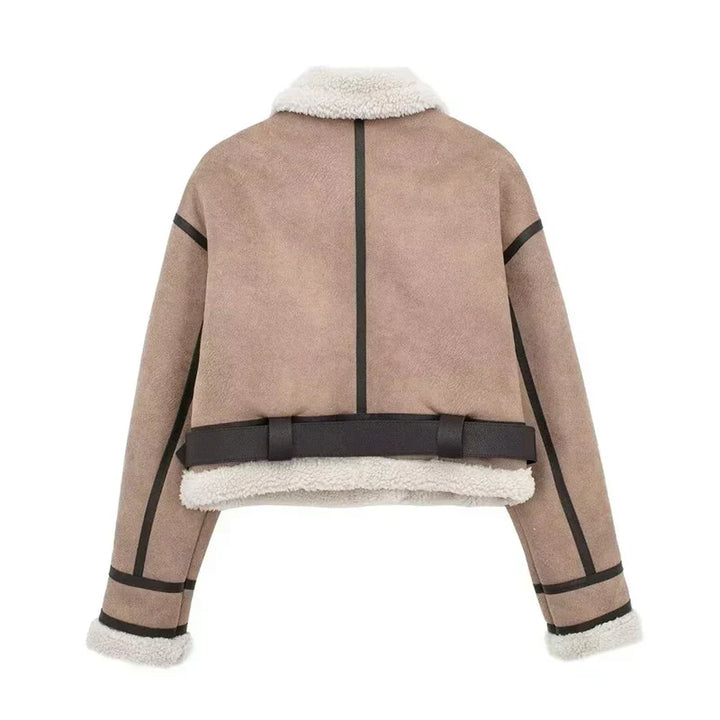 Mune | Sheepskin Jacket - Short Model - Oversized Fit - Warm Wool Lining - Zip Closure