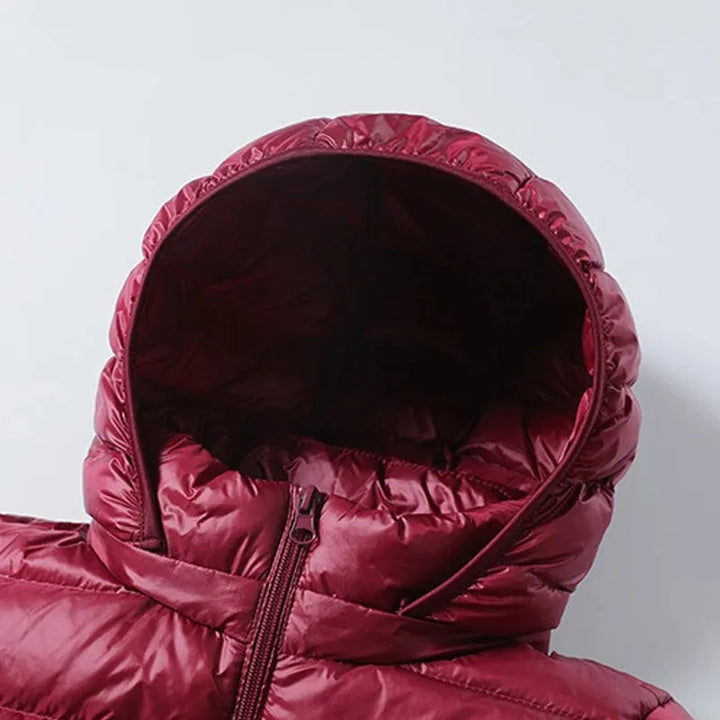 Mune | Long Lightly Padded Jacket with Detachable Hood for Women Ideal for Winter