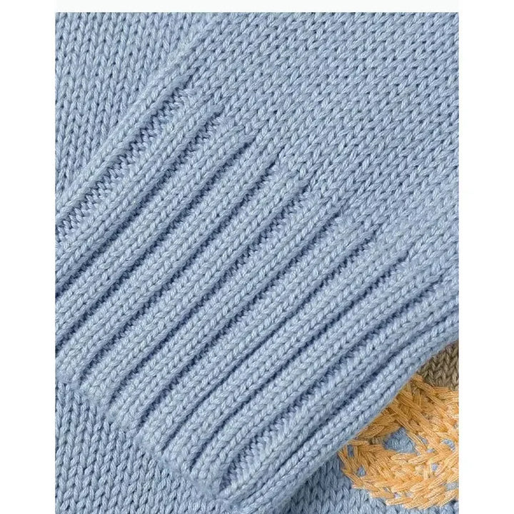 Bear knit sweater women's loose
