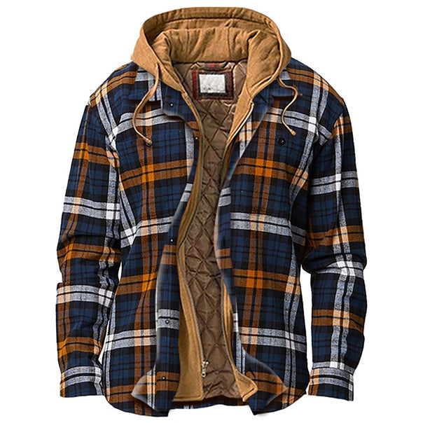 Mune | Extra warm checked men's jacket with hood