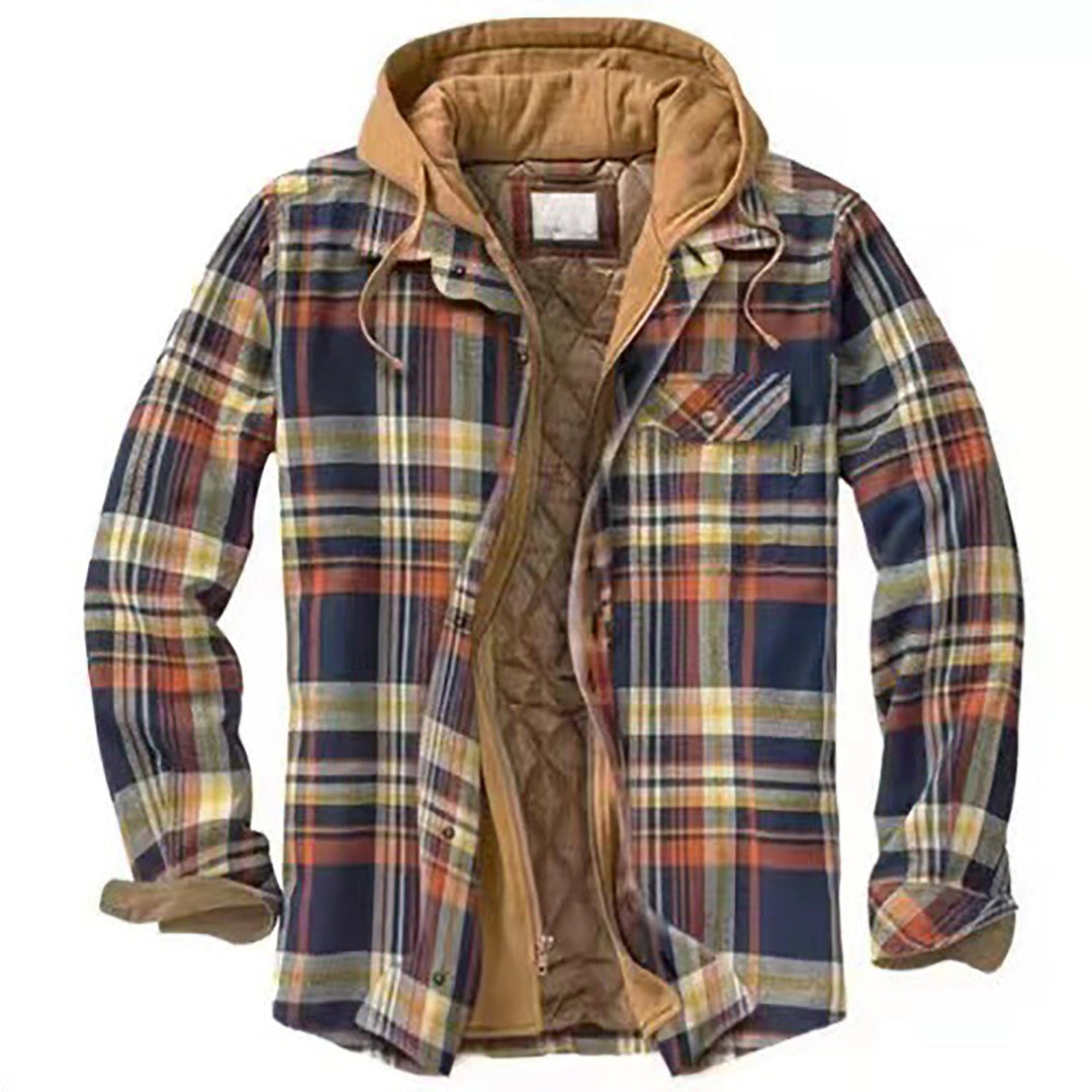 Mune | Extra warm checked men's jacket with hood