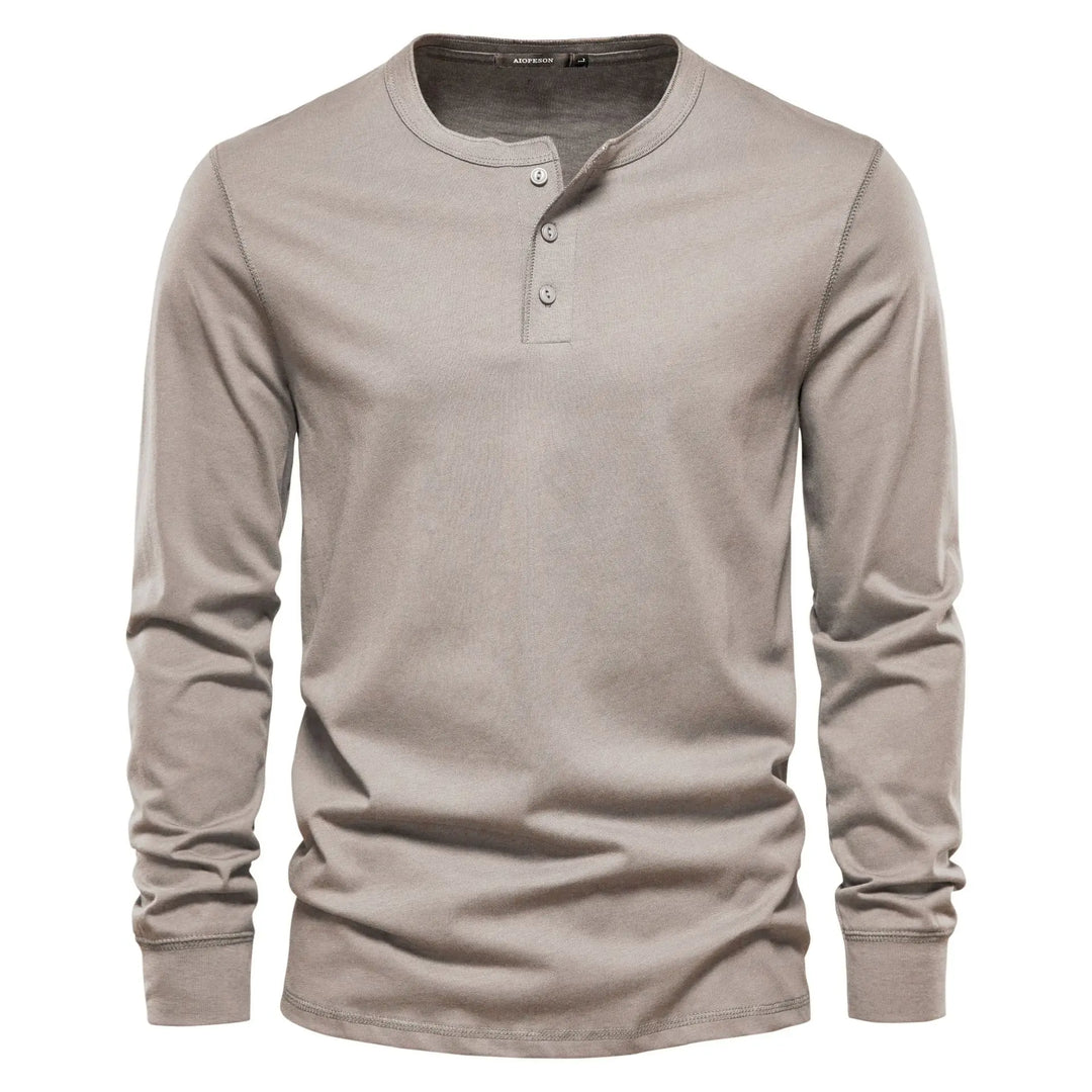 Stylish Men’s Long-Sleeve Henley Shirt