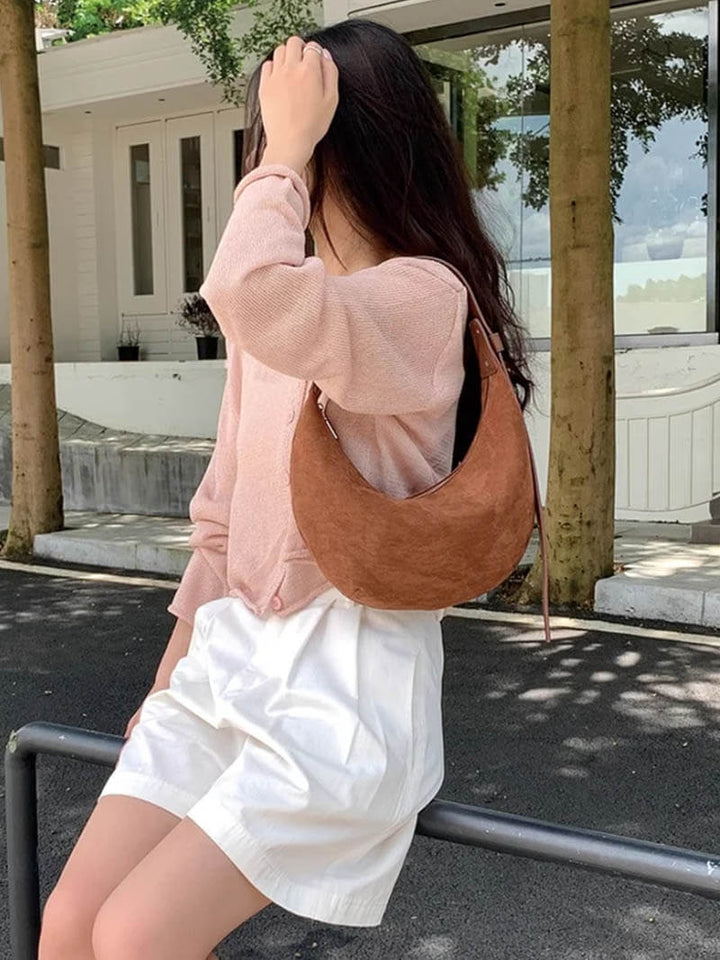 Mune | Half-Moon Bag Made Of Suede