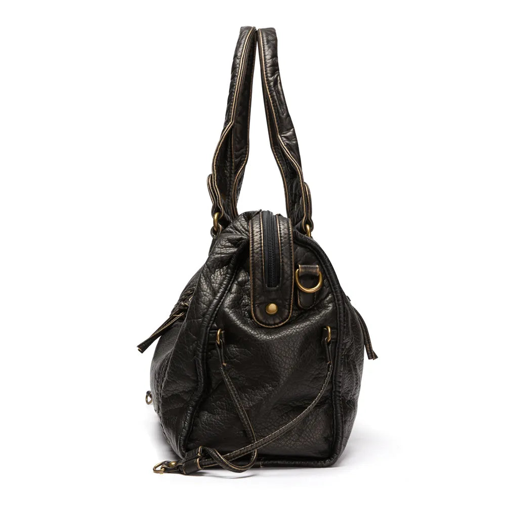 Mune | Obsidian Luxury Black Leather Handbag