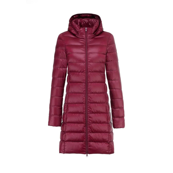 Mune | Long Lightly Padded Jacket with Detachable Hood for Women Ideal for Winter