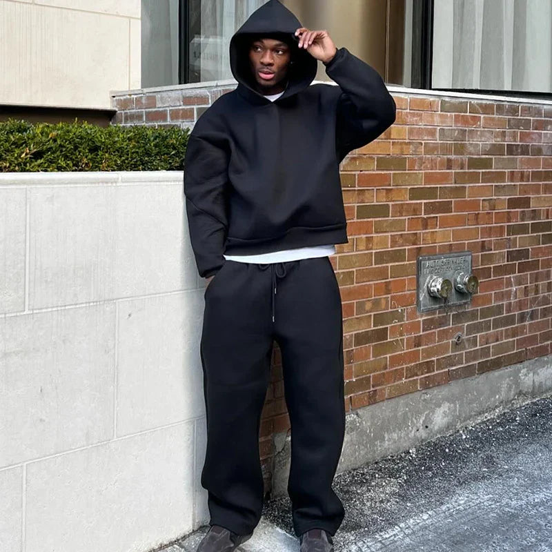 Mune | Cotton Tracksuit Hoodie & Straight Pants 2 Piece