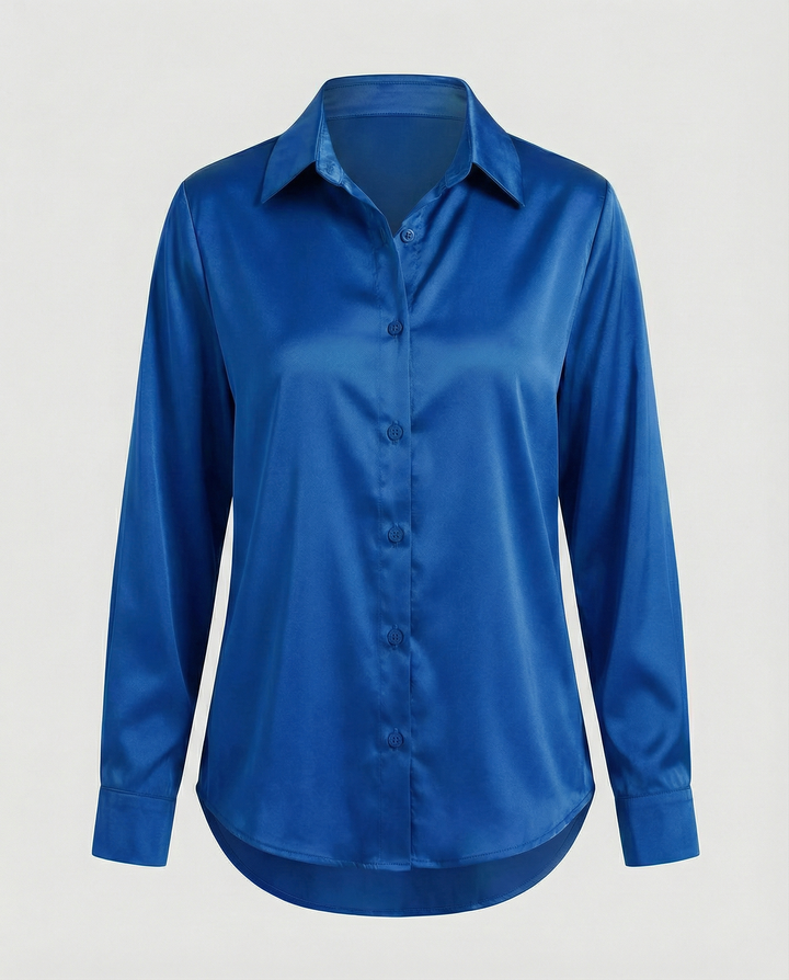 Loose satin blouse women