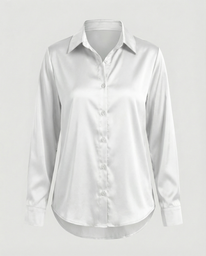Loose satin blouse women