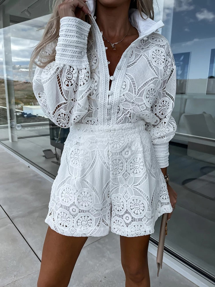 Mune | Lace Top and Shorts Set