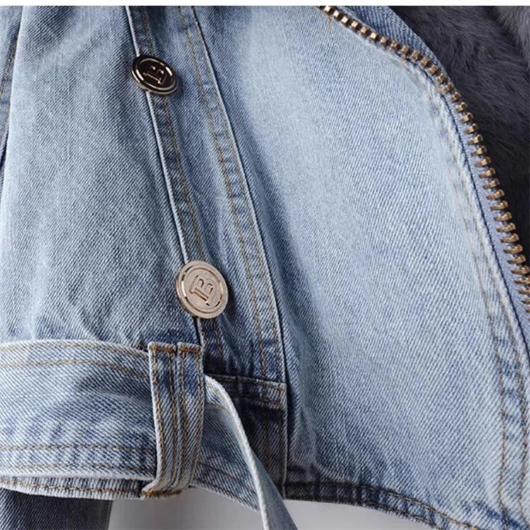 Mune | Denim Jacket with Faux Fur Collar
